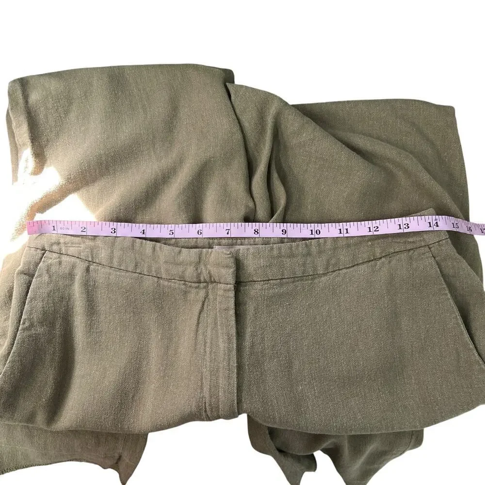 H&M Linen Blend Pants Womens 6 Beachy Coastal Vacation Workwear Office Career